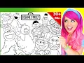 Coloring All Sesame Street Characters Coloring Pages 30 Minutes Markers Crayons Pencils