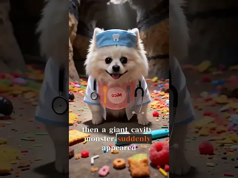 The Little Dog Defeats the Cavity Bugs #pets #cutedog #animals #puppy #funny