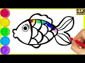 How to draw Rainbow fish drawing easy Fish Drawing Easy Easy fish drawing with colour By Arya