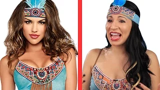 Native Americans Try On Indian Halloween Costumes