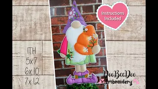 How to make a Cute ITH Spring Gnome Totaly in the Embroidery Machine for your home