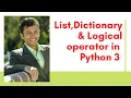 Python Tutorial for Beginners Code example of List Dictionary string in jupyter notebook