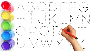 Alphabet, ABC song, ABCD, A to Z, Kids rhymes, collection for writing along dotted lines for toddler