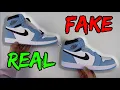 REAL VS FAKE NIKE AIR JORDAN 1 UNIVERSITY BLUE COMPARISON