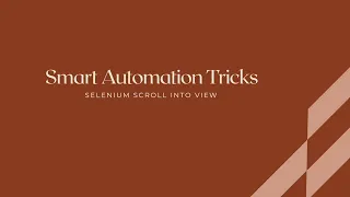 Selenium - How to Scroll to Element