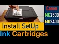 How To Install Setup Ink Cartridges Canon MG2500 MG2400 Series Printer