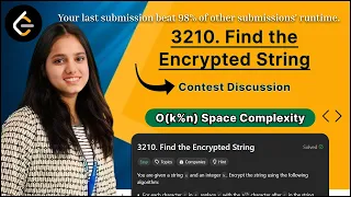 3210 Find the Encrypted String Leetcode Editorial Contest Discussion O k n Space Complexit
