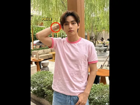 BTS Taehyung $590 CELINE Gold Bracelet 😱 BTS V Fashion Breakdown (Brand + Price) #bts #btsv #shorts