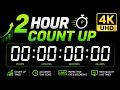 2 Hour Count Up Timer Timecode 4K U for Conferences Speeches Production