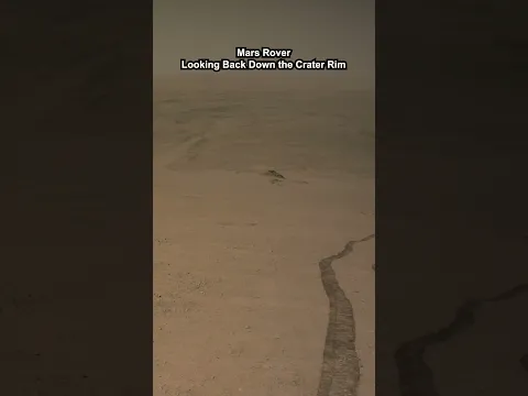 Mars Rover looks down Steep Crater Rim