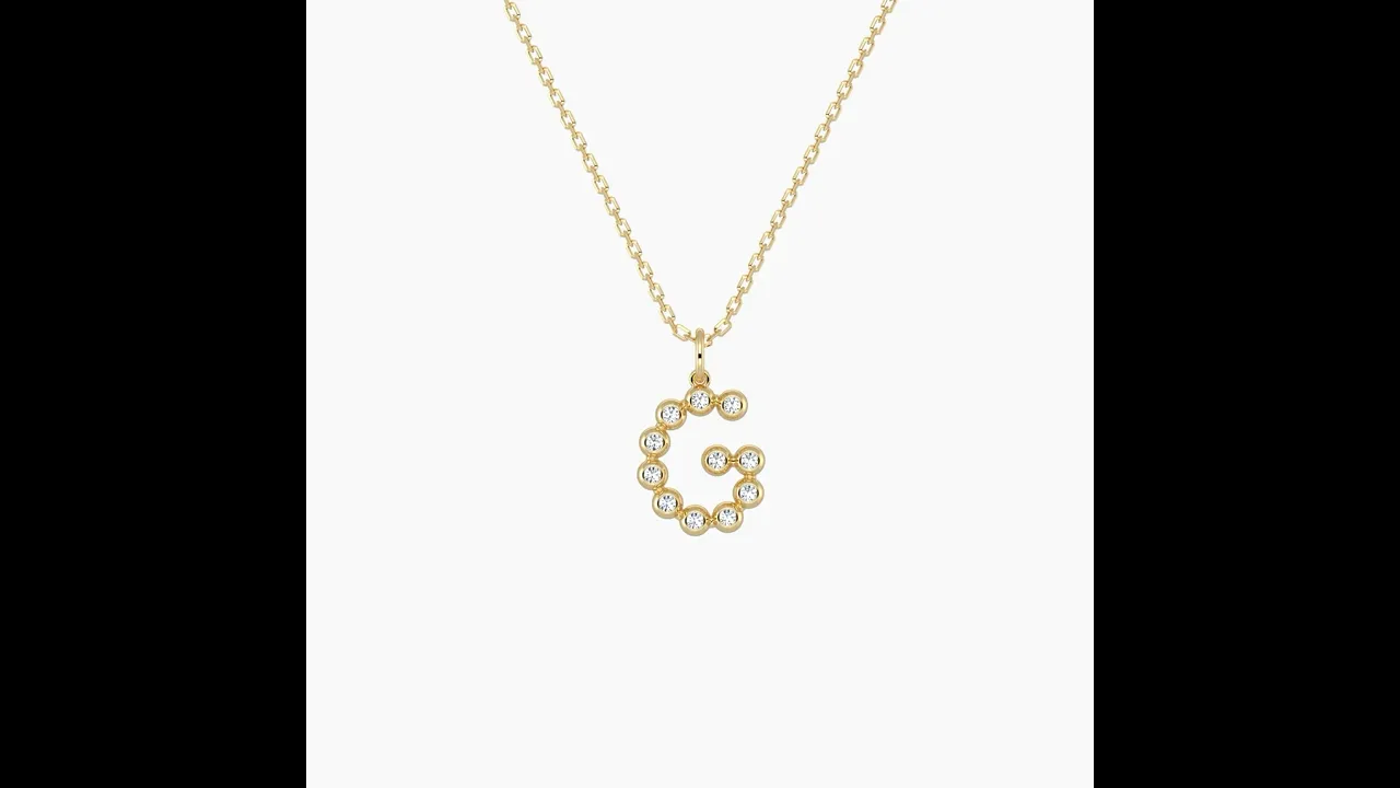 Letter G Initial Necklace Bubble Pendant