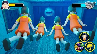 Squid Doll Army vs Great White Shark in Granny House | Funny Horror Animation