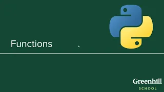 Python Lesson 3 - Functions