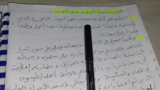 تعبير عن جمال الوطن صف ثامن 