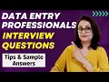 Data Entry Interview Questions and Answers - For Freshers and Experienced Candidates