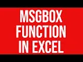 MsgBox Function in Excel