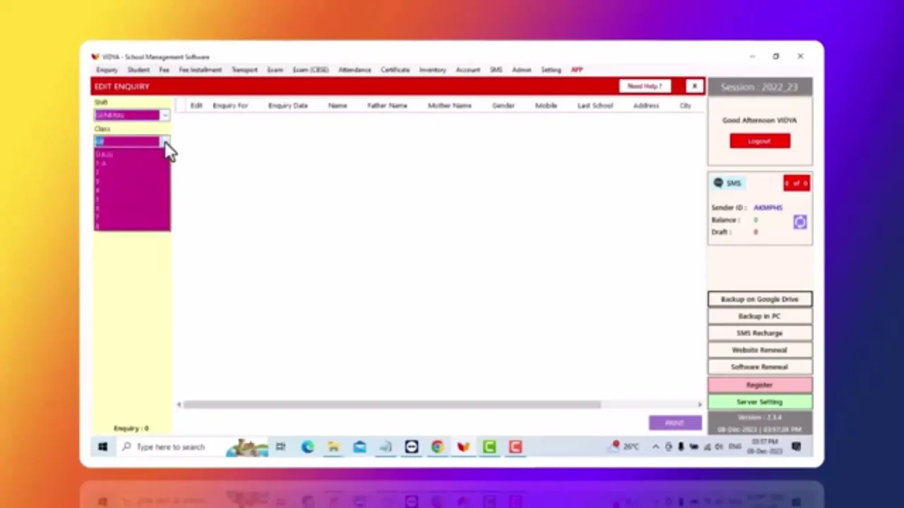 Edit Enquiry