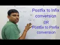 Postfix to Prefix Conversion Using stack Postfix to infix conversion using stack Omvir - Sir