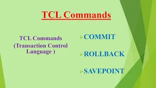 TCL Commands in SQL Explained COMMIT ROLLBACK SAVEPOINT with Examples