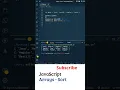 JavaScript in Telugu JavaScript Arrays Sort Reverse Javascript Tutorial For Beginners JS