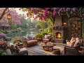 Fresh Spring Morning Atmosphere at Cozy Coffee Porch Ambience with Tranquill Jazz to Positive Mood