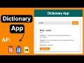 Dictionary App Using API HTML CSS JavaScript Dictionary App