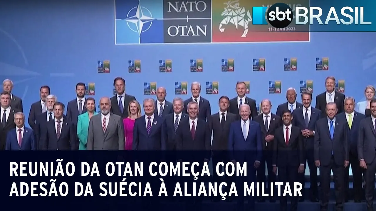 Reunião da Otan começa com adesão da Suécia à aliança militar | SBT Brasil (11/07/23)