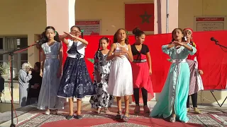 نشيد بلادي بلادي ما أحلاها من أداء تلميذات مدرسة للا أمينة بمديرية التعليم بمدينة الجديدة 