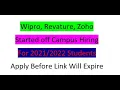 Wipro Revature Zoho finally started their off Campus hiring Apply before link will expire GMK Tv
