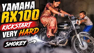 Yamaha rx100 Kickstart very hard Smokey 🧿#subhashnupurvlog 