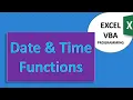 Date and Time Function in Excel VBA Programming in Urdu VBA Excel