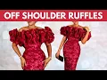 OFF SHOULDER RUFFLES DRESS TUTORIAL How To Make Off Shoulder Exaggerated Organza Ruffles Silem
