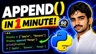 Lec 07 python append in 1 minutes append in python python lists methods
