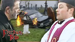 you let dougal do a funeral father ted hat trick comedy
