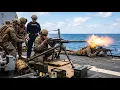 EXTREME ACTION US Marines Machine Gun Test on US Navy Ship