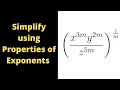 How to Simplify using the Properties of Rational Exponents x 3m y 2m z 5m