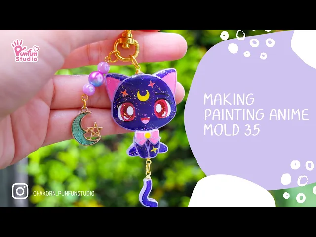 PAM 35 Luna Cat Mold / Sailor / Painting Anime Mold / Silicone Mold