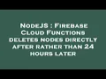 NodeJS Firebase Cloud Functions deletes nodes directly after rather than 24 hours later
