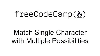 Regular Expressions - Match Single Character with Multiple Possibilities