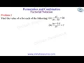 Permutation and Combination Factorial Notation