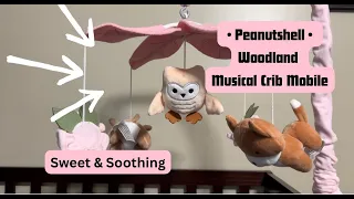 The Peanutshell Crib Mobile for Girls - Pink and White Musical Baby Crib Mobile with 12 Lullabies F