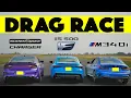Bloodbath Showdown BMW M340i vs Lexus IS500 vs Dodge Charger SuperBee Widebody - Drag Roll Race