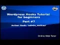 Wordpress Hooks Tutorial for beginners from scratch Action hook admin - notices