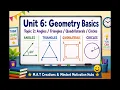 Unit 6 Topic 2 Angles Triangles Quadrilaterals Circles Middle School Math Course 1