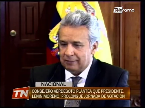 Consejero Verdesoto plantea que presidente, Lenin Moreno, prolongue jornada de votación