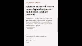 Microcollinearity Between Autopolyploid Sugarcane And Diploid Sorghum Genomes RTCL TV 