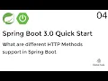 What are different HTTP Methods support in Spring Boot