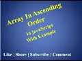 javaScript Tutorial For Beginners 16 how to display array in Ascending order in javaScript