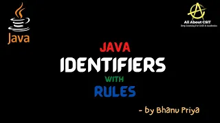 Java identifiers and their rules lec 4 Java Tutorial BhanuPriya