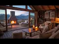 4K SOIREE COCOONING ET APAISANTE DANS UN CHALET DE MONTAGNE Feu de cheminee vent doux ASMR